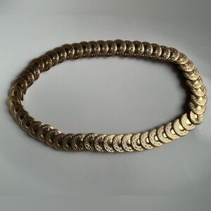 Vintage Decorative Gold-tone Medallions Stretch Belt